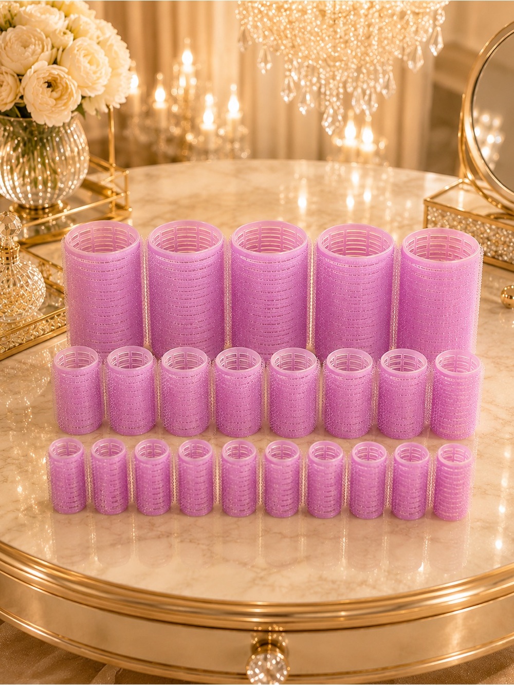 Hair Rollers Pink Set Styling Curlers 23 Pieces